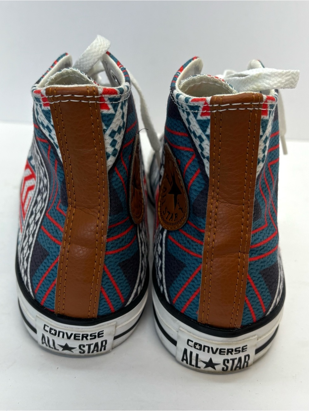 Converse Shoes M 6/W 8 Tribal Chevron Leather Chuck High Top Festival Geometric - Picture 6 of 9